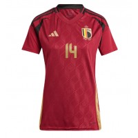 Camisa de Futebol Bélgica Dodi Lukebakio #14 Equipamento Principal Mulheres Europeu 2024 Manga Curta